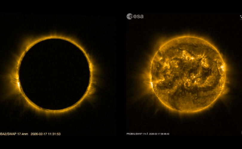 İnanılmaz görüntü: 2026’nın ilk Güneş tutulması uzaydan böyle göründü